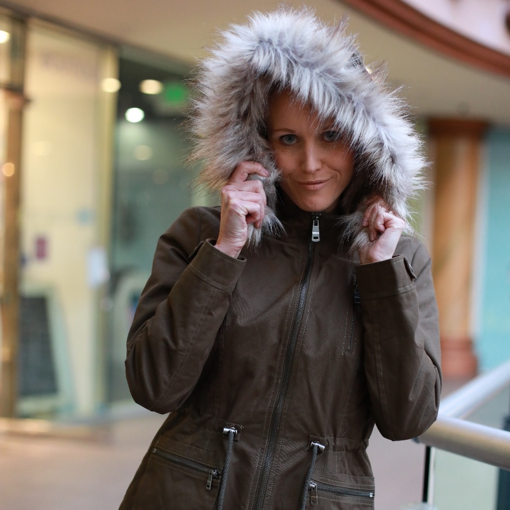 Faux Fur Hooded Anorak Utility Jacket